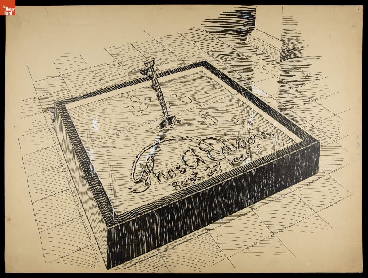 Cornerstone of Edison Institute Signed by Thomas A. Edison