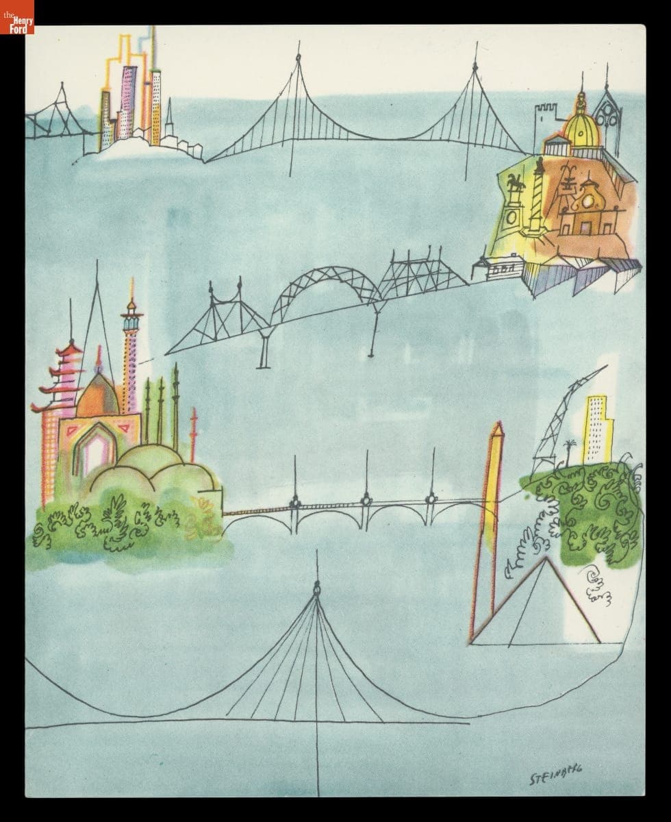 The United Nations "Bridge to Peace" Christmas Card, 1956