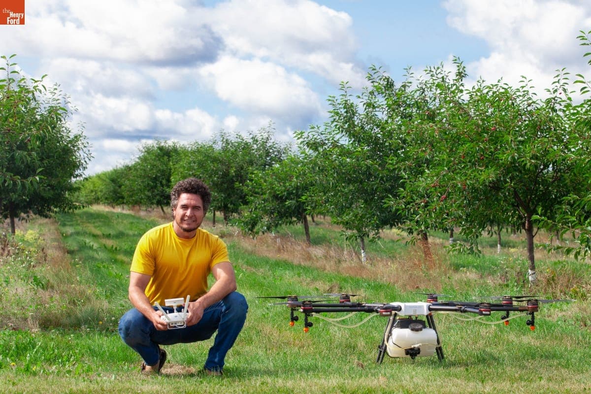 Man with "Agras MG-1" Drone