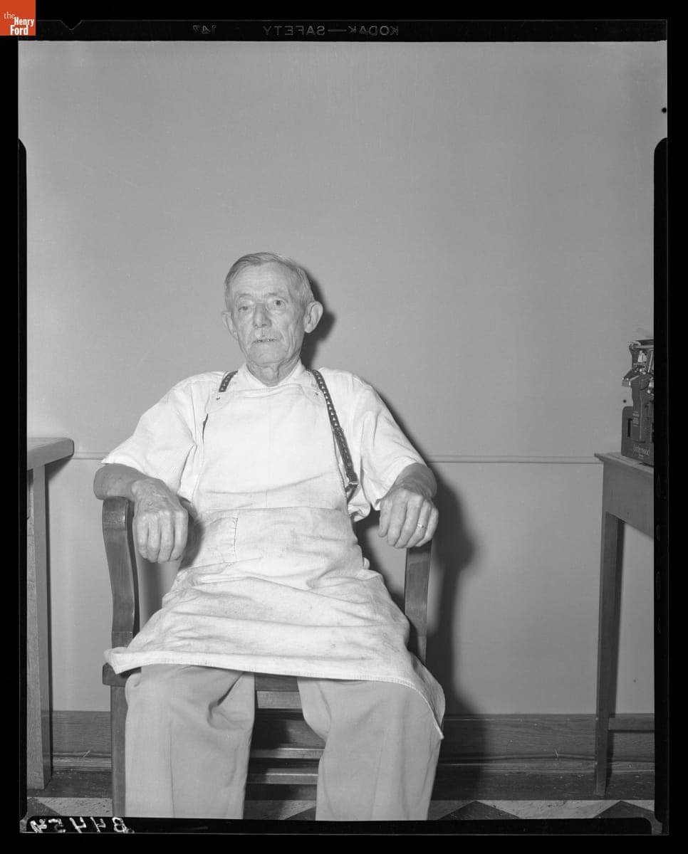 Portrait of Frank Zarembski, Greenfield Village Shoemaker, 1951