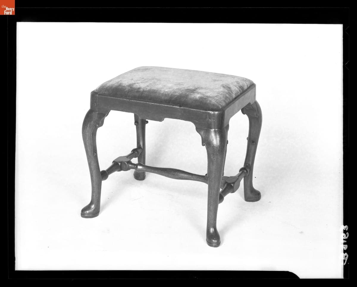 Footstool, 1720-1740, Photographed in Henry Ford Museum, circa 1954