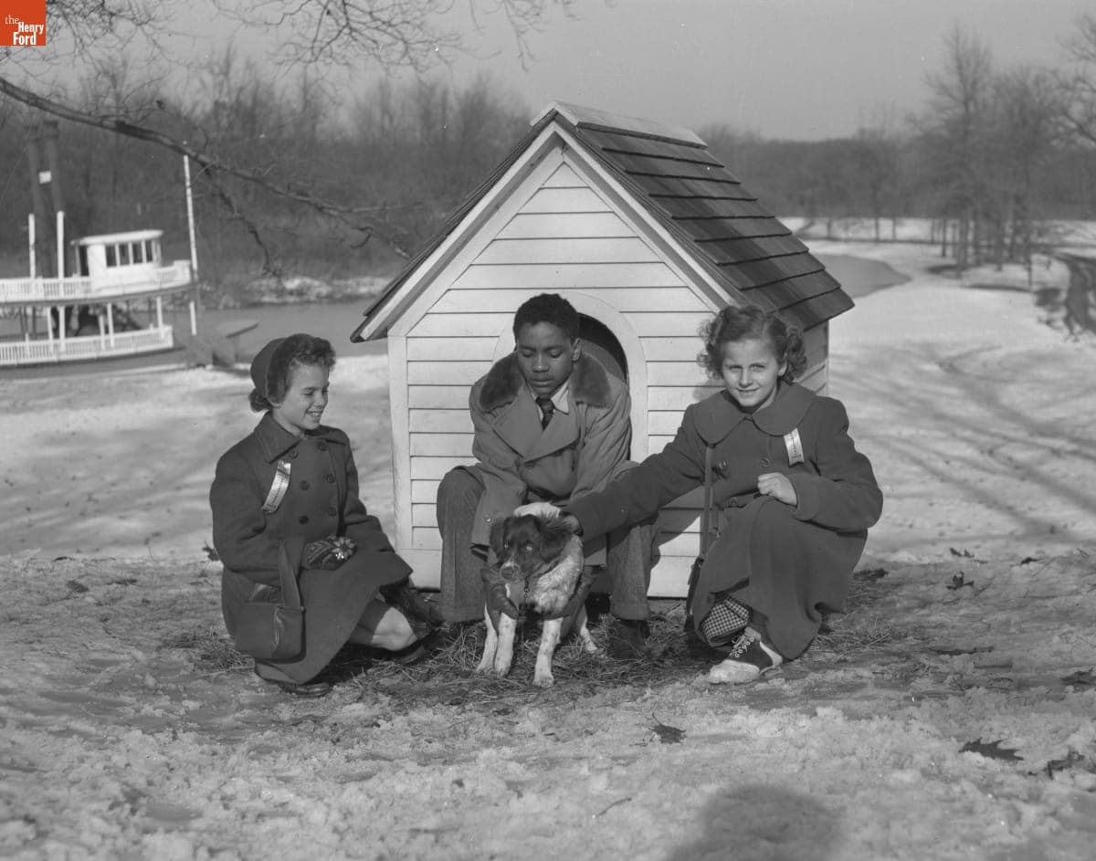 School Children Playing with "Old Dog Tray" in Greenfield Village, 1951-1952