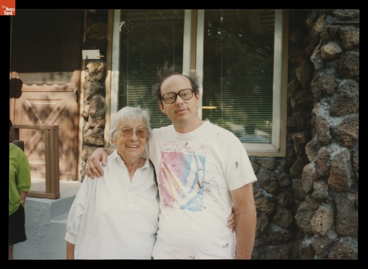 Emeline Morrow Miner and Her Son Lynn Miner in Front of Her Home, Spokane, Washington, July 1994