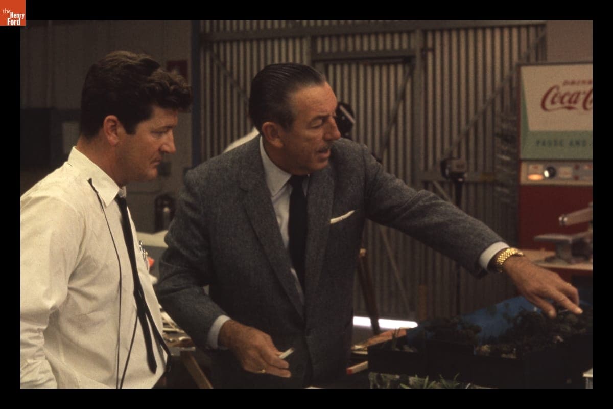 Walt Disney and Bob Gurr Working on the Magic Skyway Ride, 1962-1963