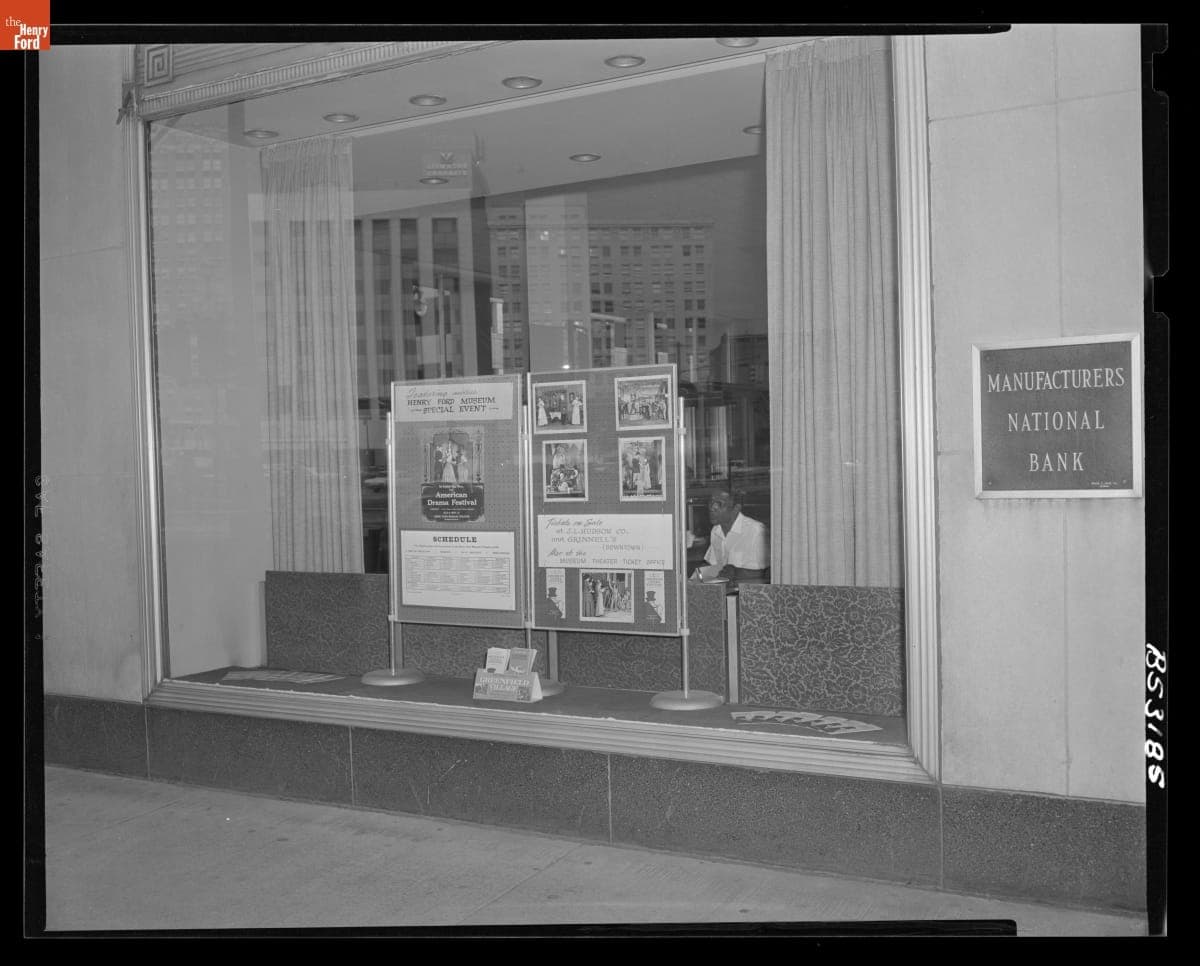 American Drama Festival Display at Manufacturers National Bank of Detroit, August 19, 1969