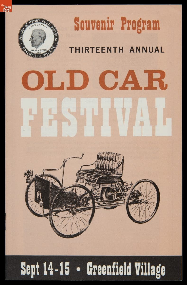 Program for Old Car Festival at Greenfield Village, September 1963