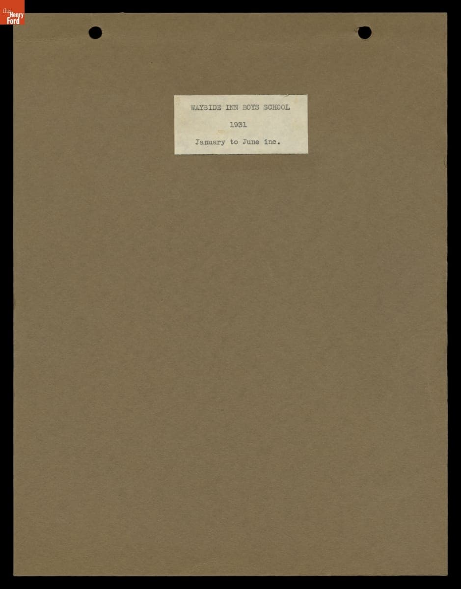 Wayside Inn Boys School Diary, January - June 1931