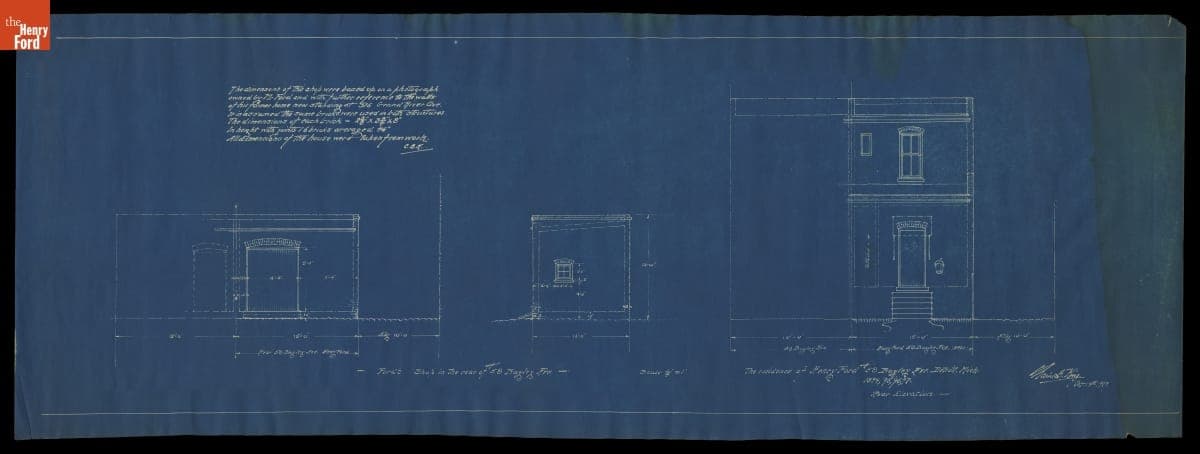 Henry Ford Residence and Workshop at #58 Bagley Ave, Detroit, Michigan, 1894-1897