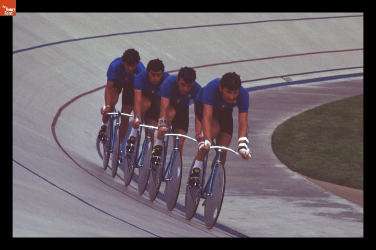 Bicyclists in an Event at the 1984 Los Angeles Summer Olympics
