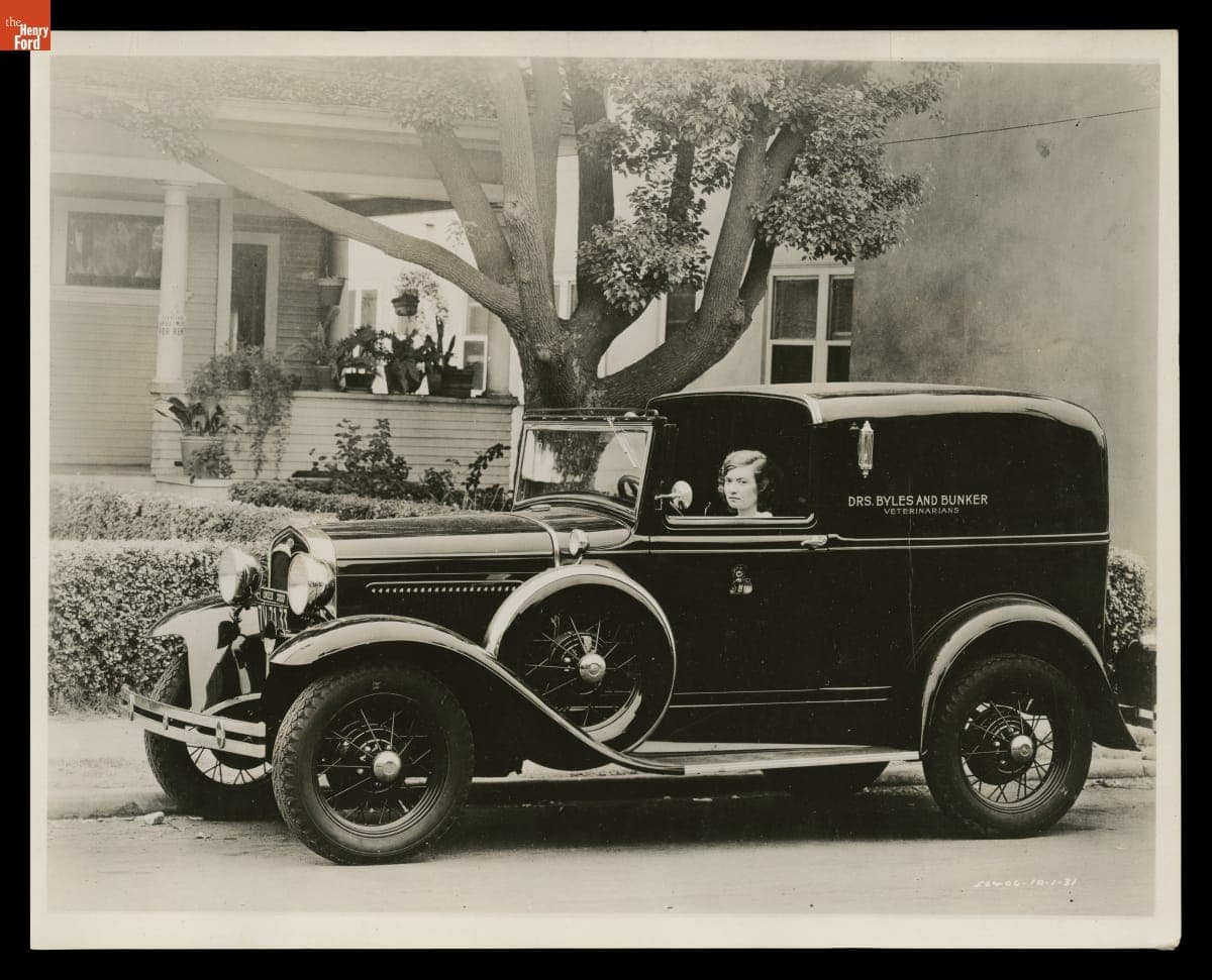 Ford Town Car Delivery Truck Owned by Drs. Byles and Bunker, Veterinarians, October 1931