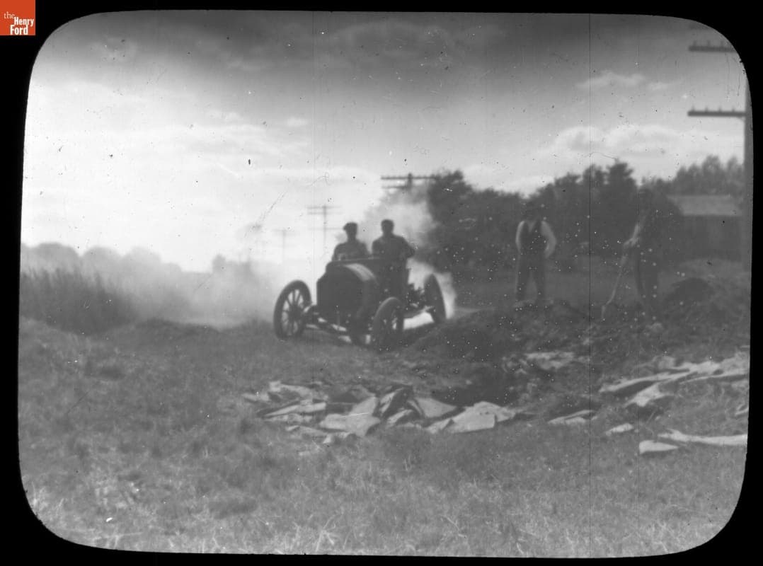 Automobile's Frame Bending on a Dirt Road, 1908