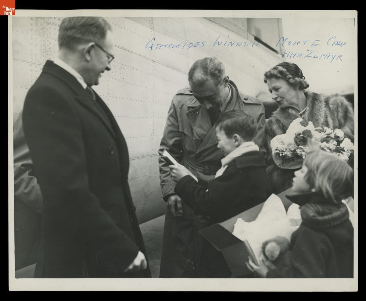 Sir Patrick Hennessy with Maurice Gatsonides at the 23rd Rallye de Monte Carlo, Monaco, January 1953