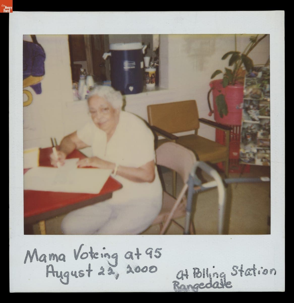 Juanita Richardson Sherrod Voting at Age 95, August 22, 2000