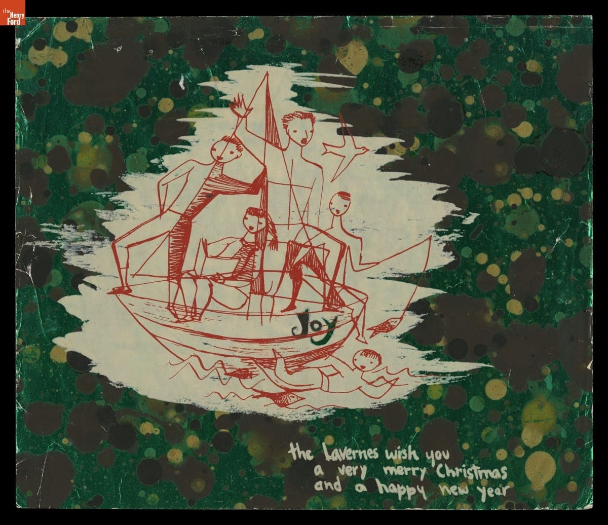 Christmas Card Sent by Estelle and Erwine Laverne
