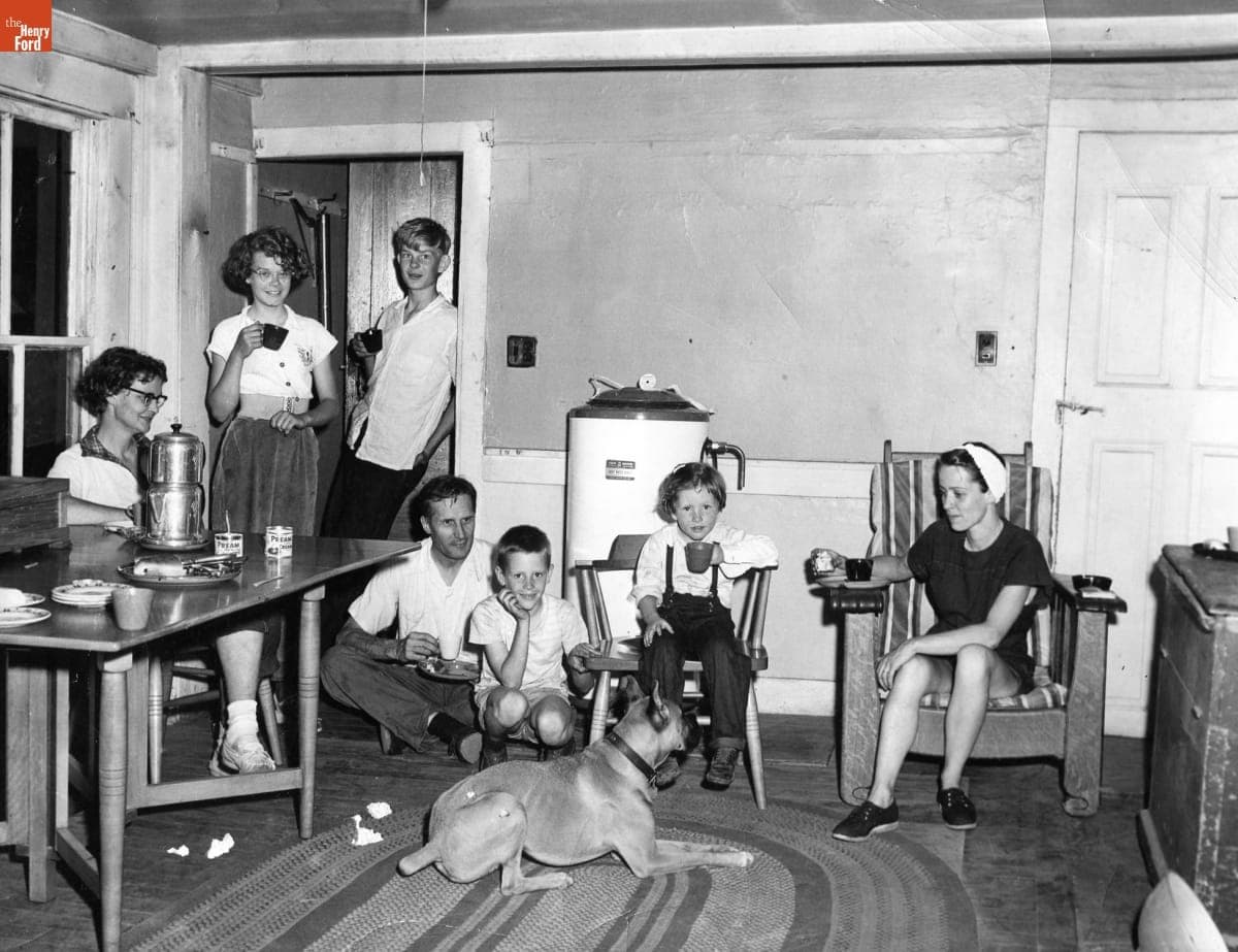 The Hetzel Family Visiting the Kelley Family, Bear Swamp Road, Andover, Connecticut, 1953