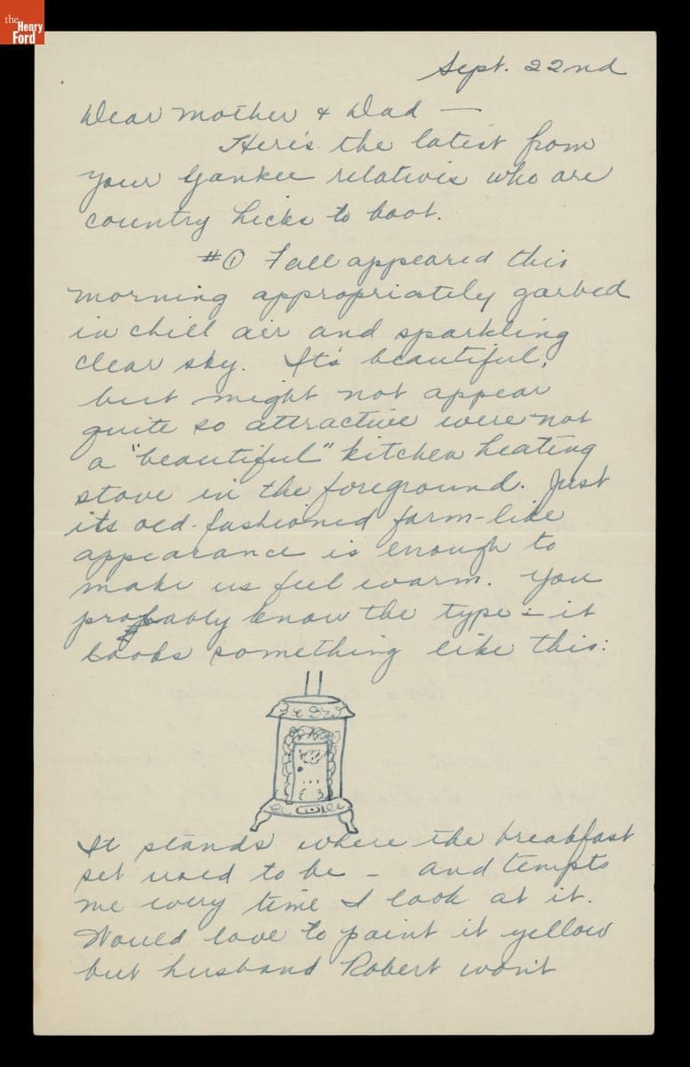 Letter from Lois Kelley to Her Parents, September 22, 1948