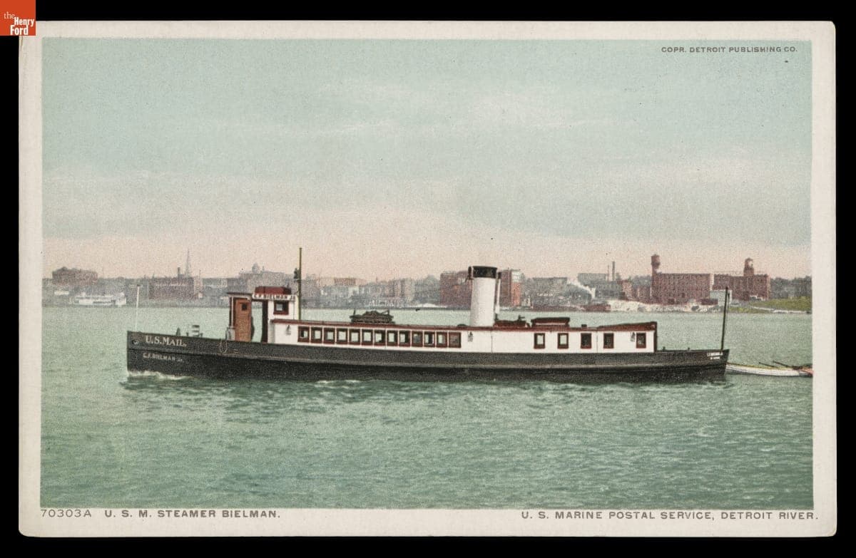 U.S.M. Steamer Bielman, U.S. Marine Postal Service, Detroit, Michigan