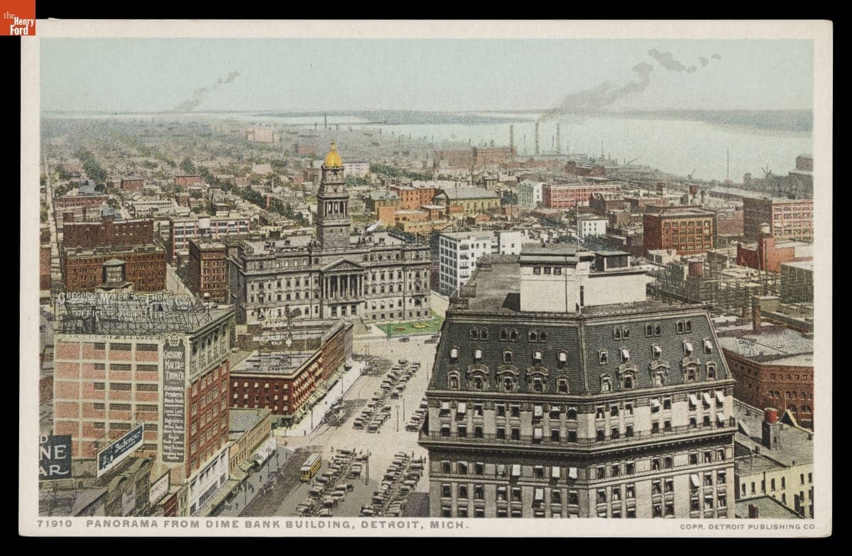Panorama from Dime Bank Building, Detroit, Michigan
