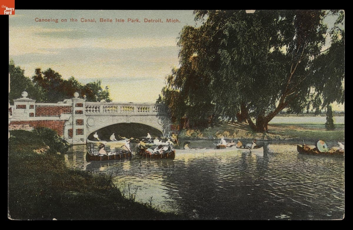 Canoeing on the Canal, Belle Isle Park, Detroit, Michigan