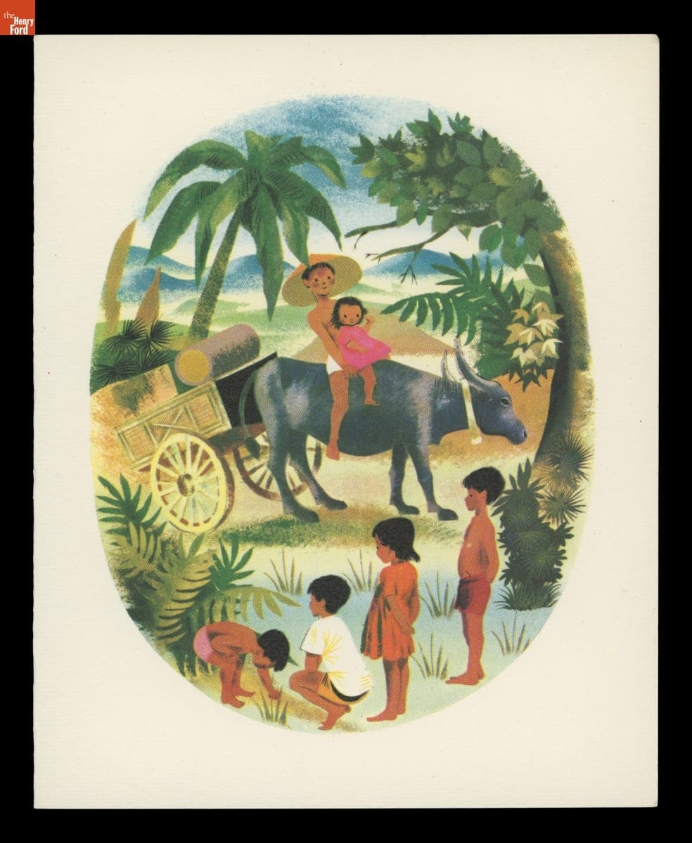 Christmas Card with Artwork by Leonard Weisgard, 1952