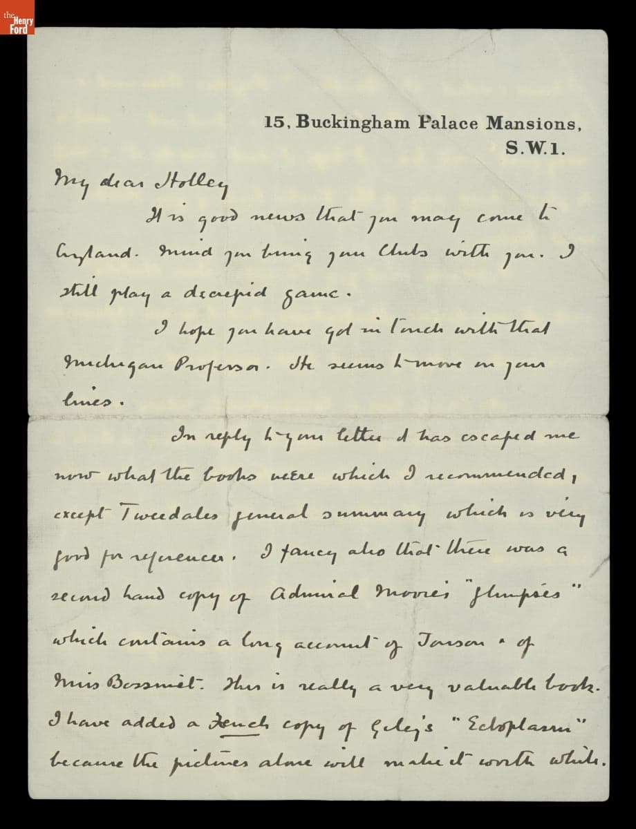 Letter from Arthur Conan Doyle to George M. Holley