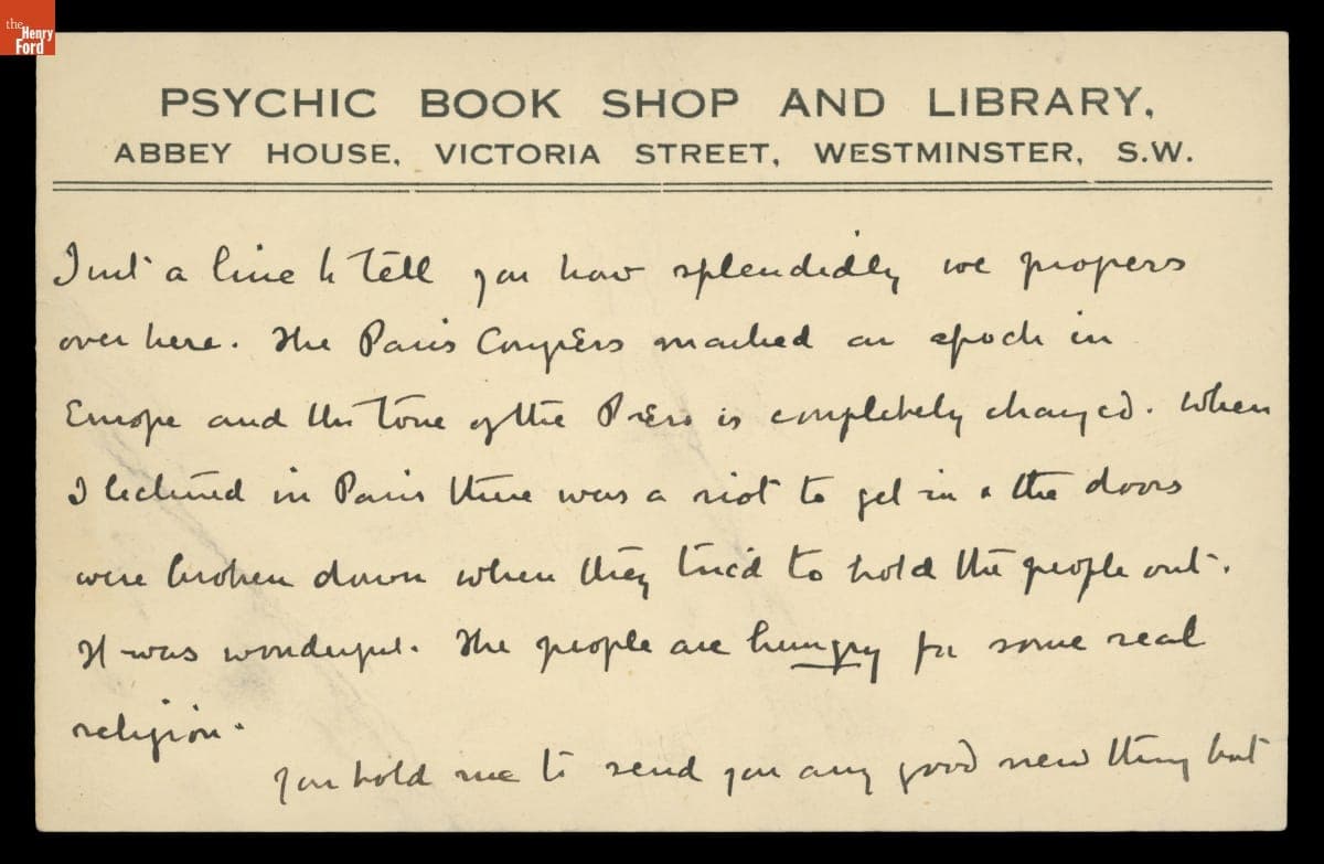 Letter from Arthur Conan Doyle to George M. Holley
