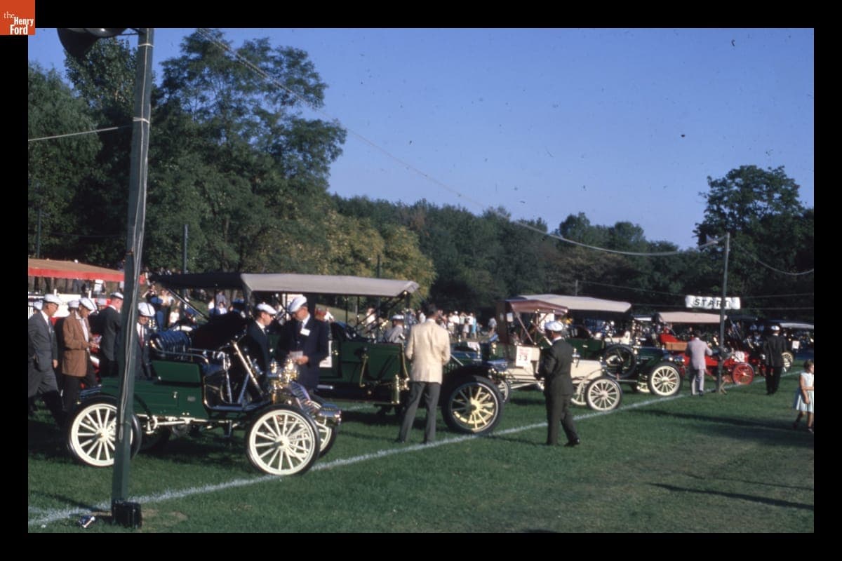 Automobiles Lined Up for Judging at Old Car Festival in Greenfield Village, September 1962