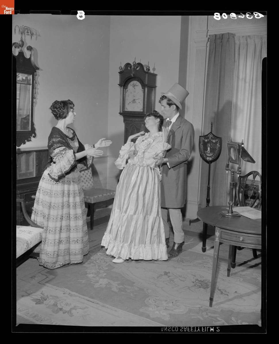 Scene from "Our American Cousin," Part of American Drama Festival at Henry Ford Museum Theater, July 1964
