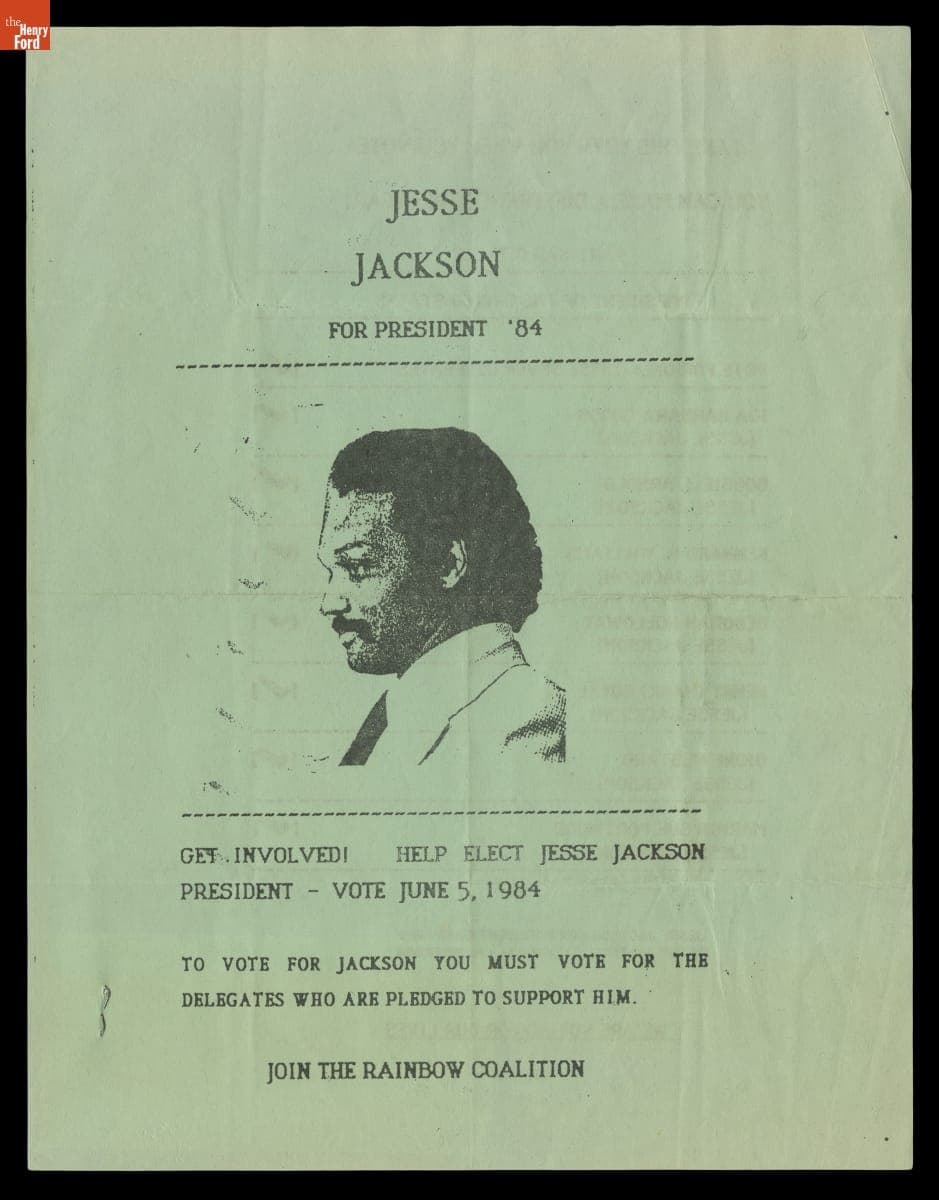 "Jesse Jackson for President '84," June 1984