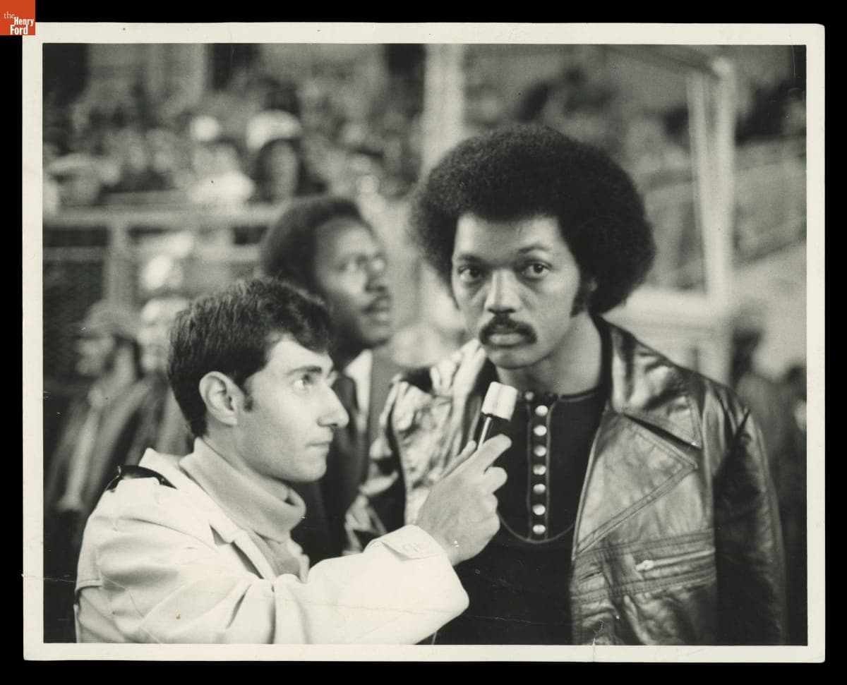 Journalist Interviewing Jesse Jackson during the Civil Rights Movement