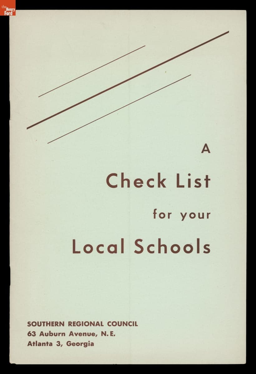 "A Checklist for Your Local Schools," September 1953
