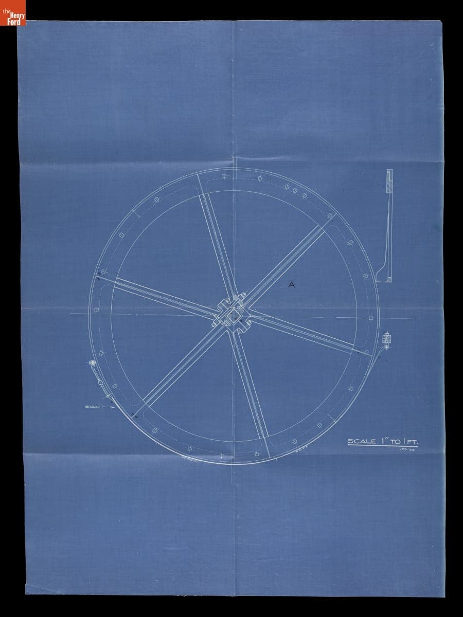 Blueprint Drawing of the 1821 Moira Engine, 1928