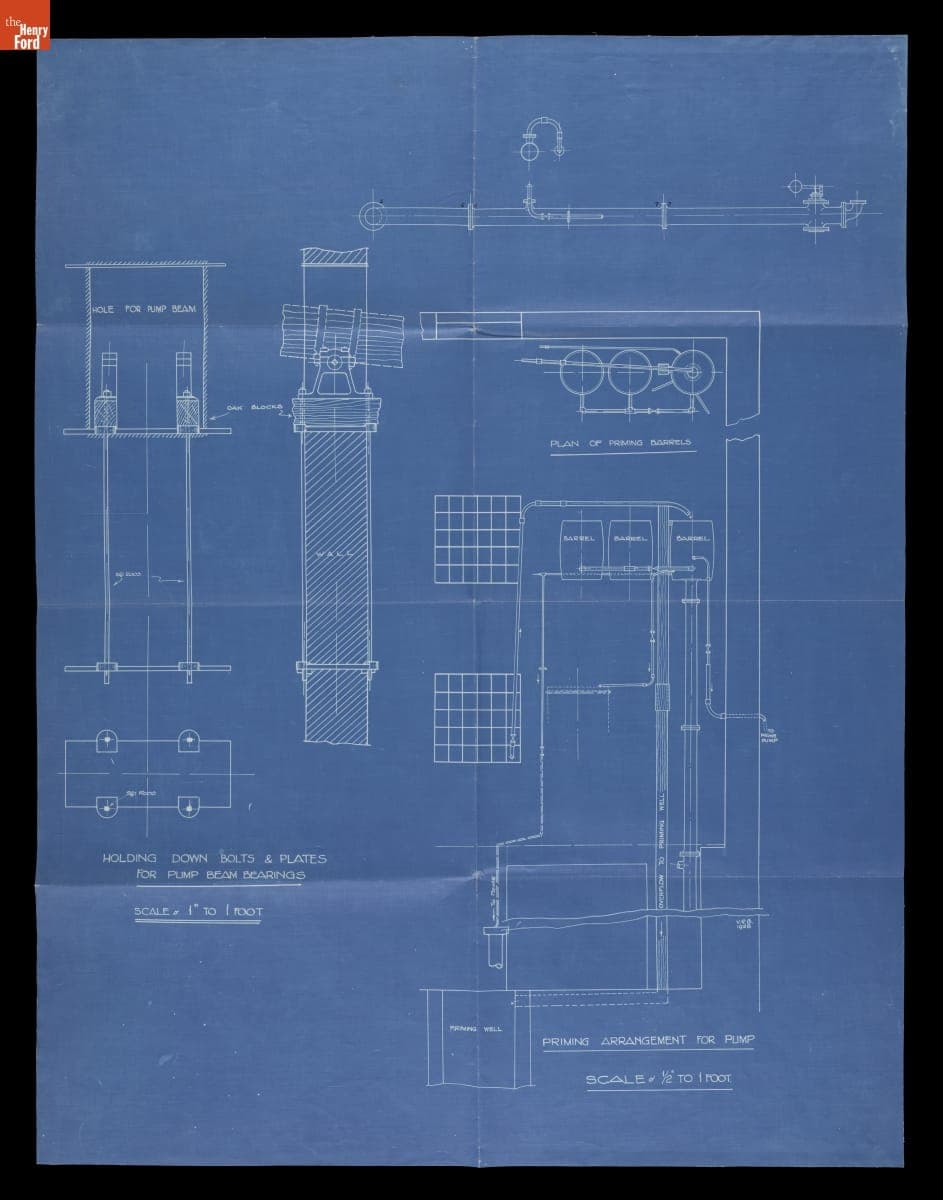 Blueprint Drawing of the 1821 Moira Engine, 1928