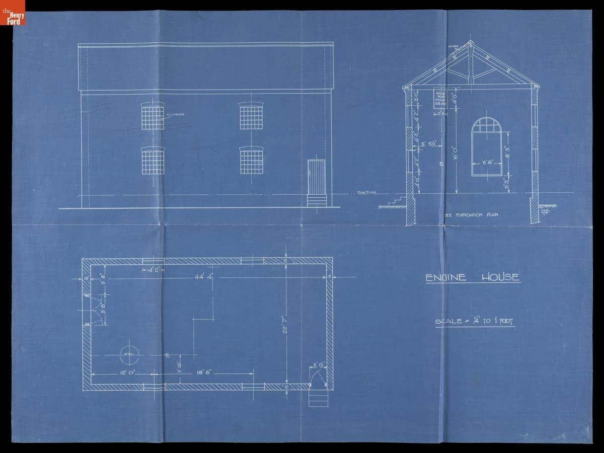 Blueprint Drawing of the 1821 Moira Engine, 1928