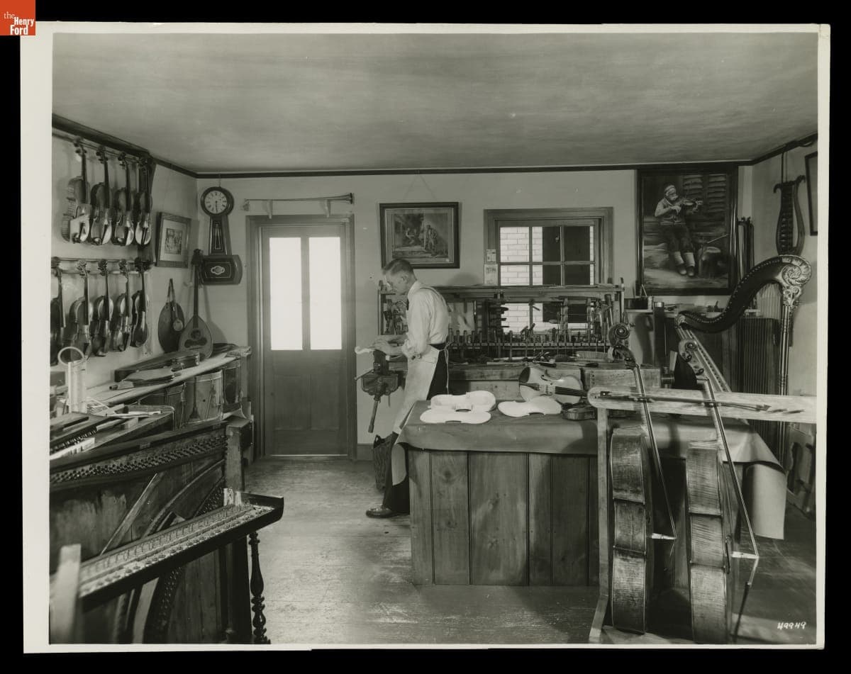 Violin Shop in Henry Ford Museum "Street of Shops" Exhibit, February 1941