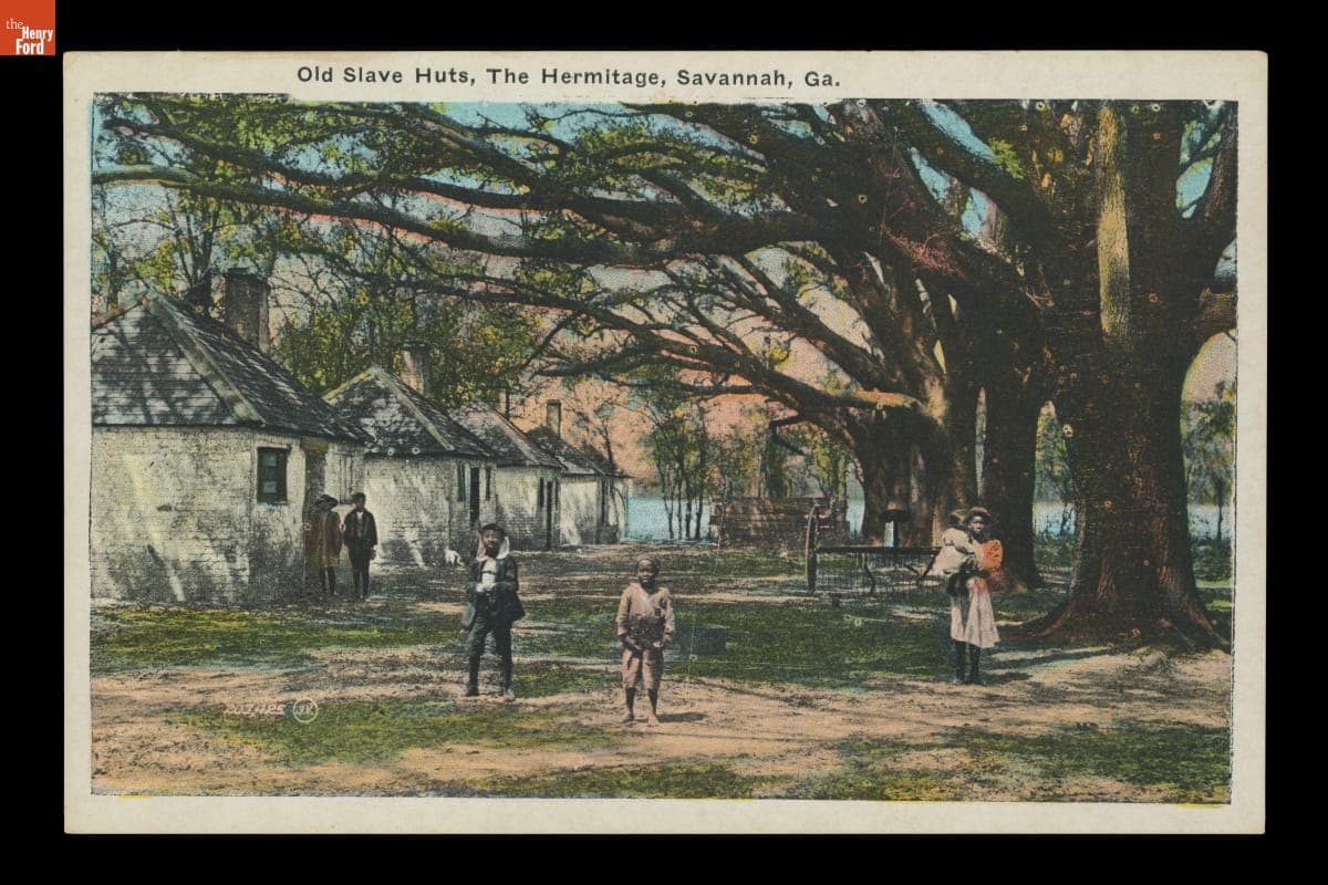 "Old Slave Huts, The Hermitage, Savannah, Ga.," Published 1915-1930