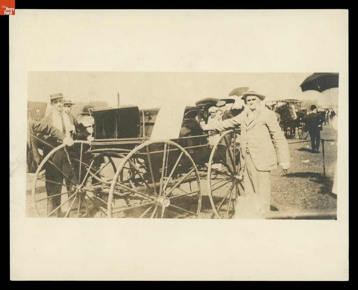 William Wallace Austin Standing with the 1865 Roper Steam Carriage, 1905