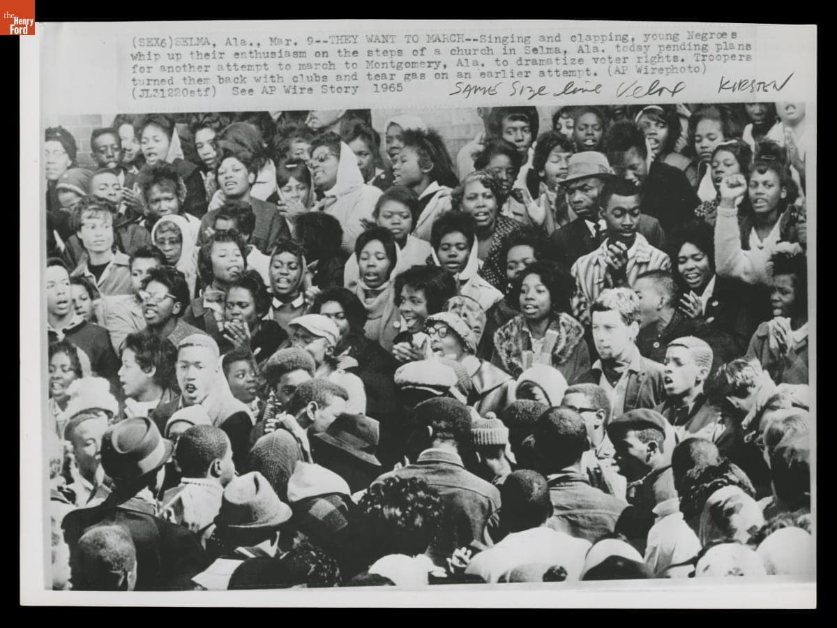 Young Demonstraters in Selma Gain Enthusiasm for Another Attempt to March to Montgomery, March 9, 1965