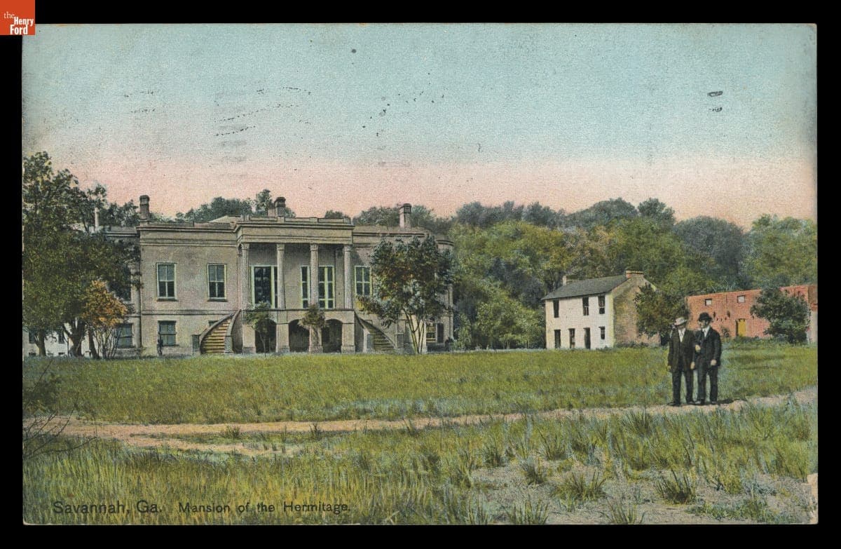 "Savannah, Georgia, Mansion of the Hermitage," Postmarked March 28, 1910