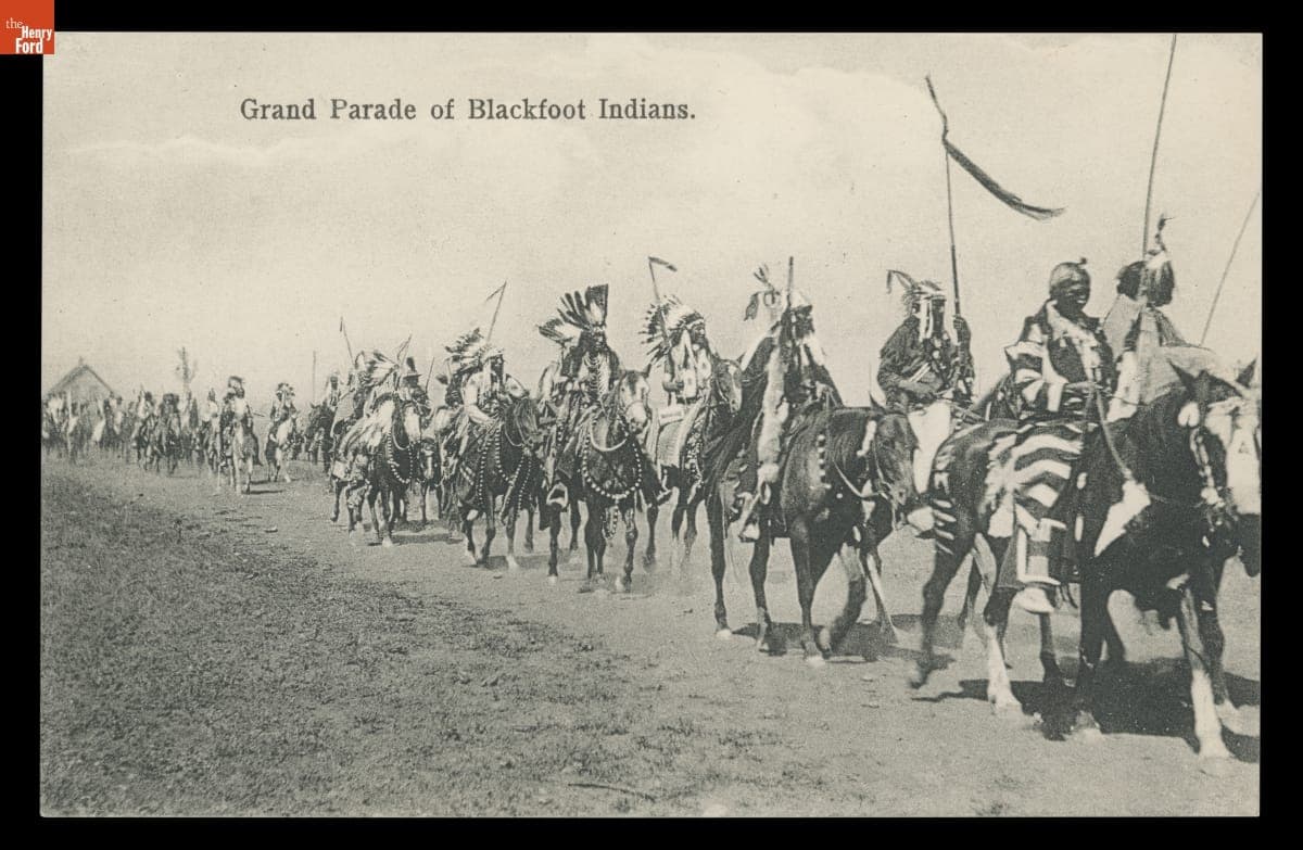 "Grand Parade of Blackfoot Indians," 1907