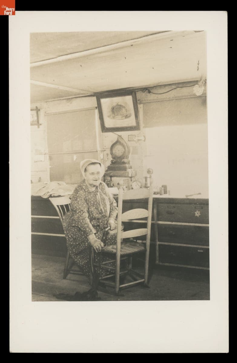 Rebecca Hathaway Working on a Chair at Canterbury, New Hampshire Shaker Community about 1940