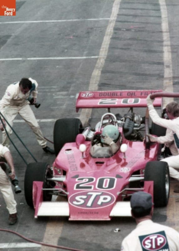 Gordon Johncock in His Race Car during a Pit Stop, Arizona 150 Race, Phoenix International Raceway, 1973