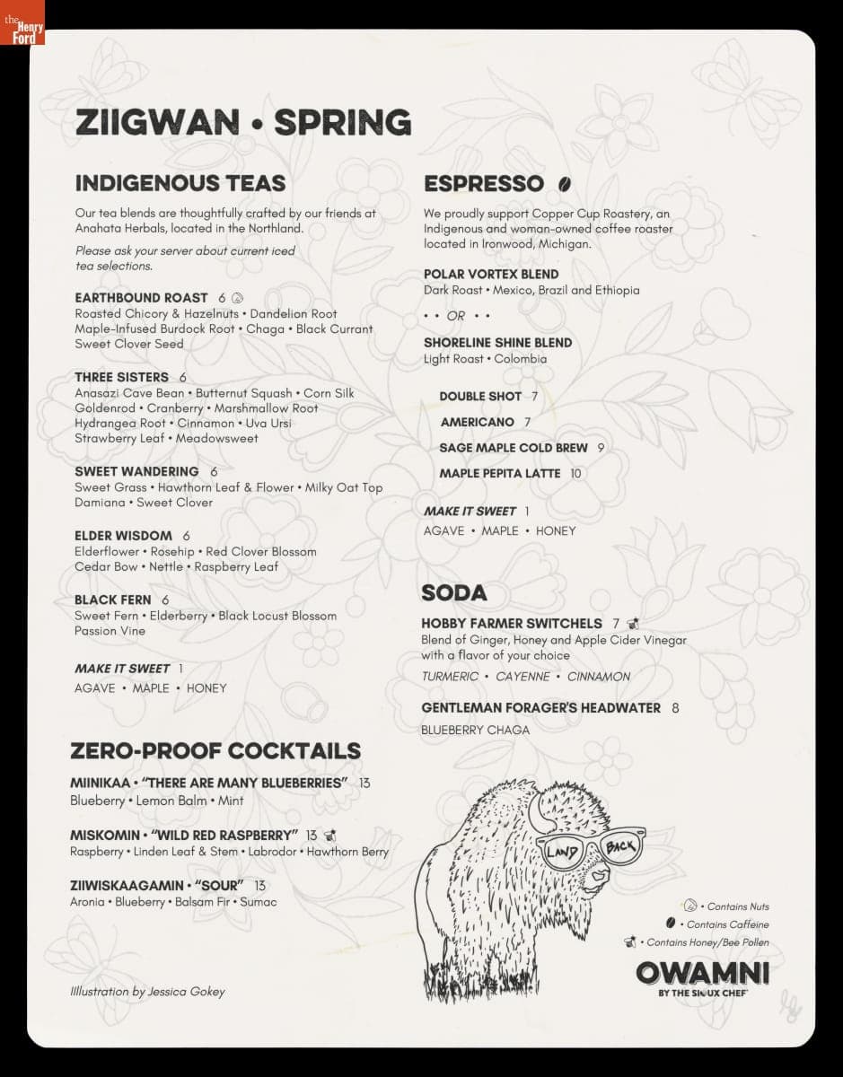 "Ziigwan-Spring," Owamni Restaurant Drink Menu, 2025