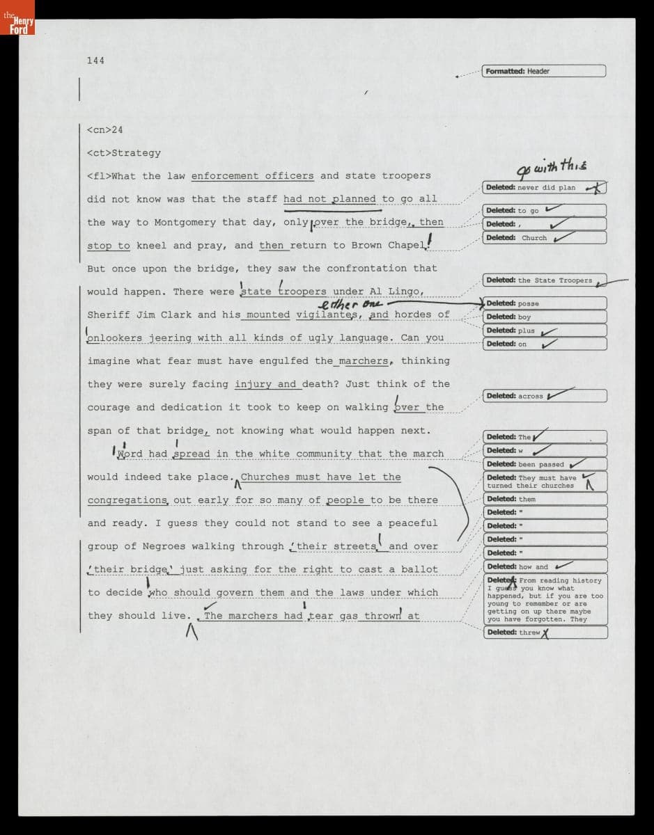 Portion of Draft of "The House by the Side of the Road: The Selma Civil Rights Movement"