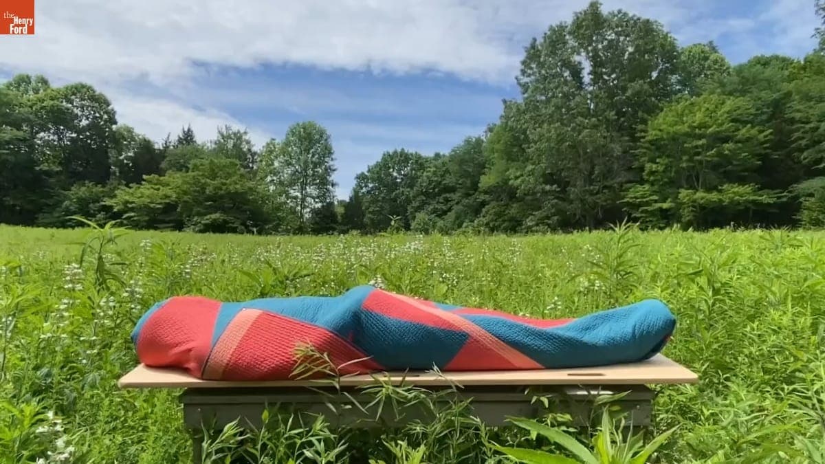 Demonstration of a Burial Quilt Made by Zak Foster, 2022