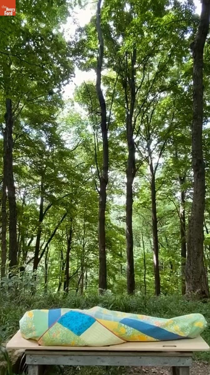 Demonstration of a Burial Quilt Made by Zak Foster, 2022