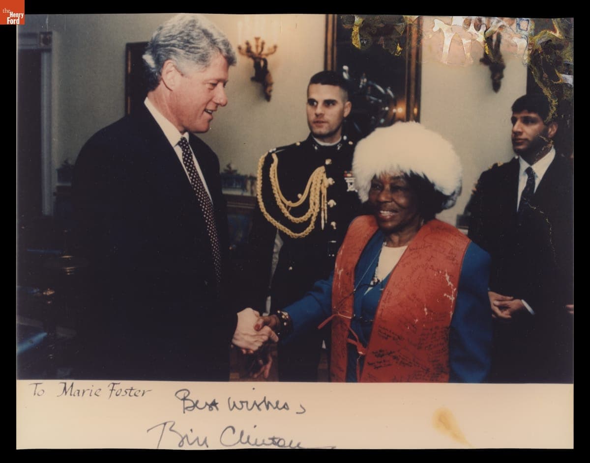 Marie Foster Shaking Hands with President Bill Clinton