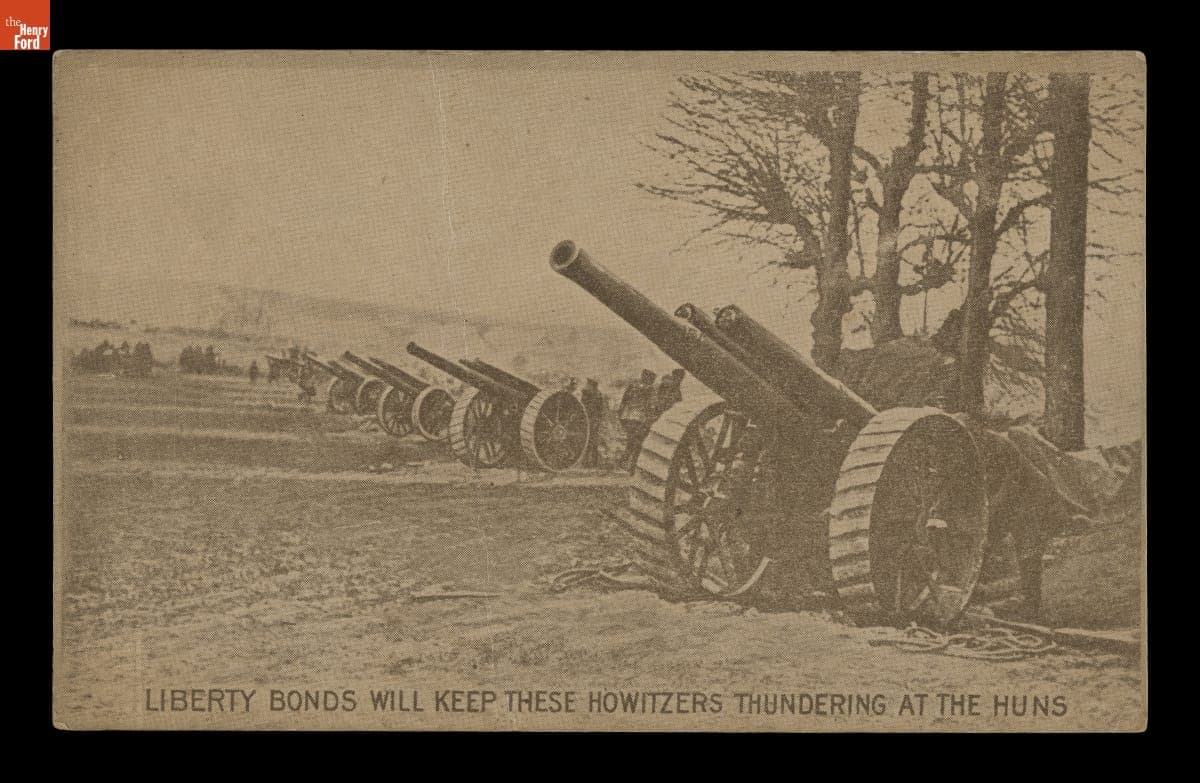 "Liberty Bonds Will Keep These Howitzers Thundering at the Huns," circa 1918