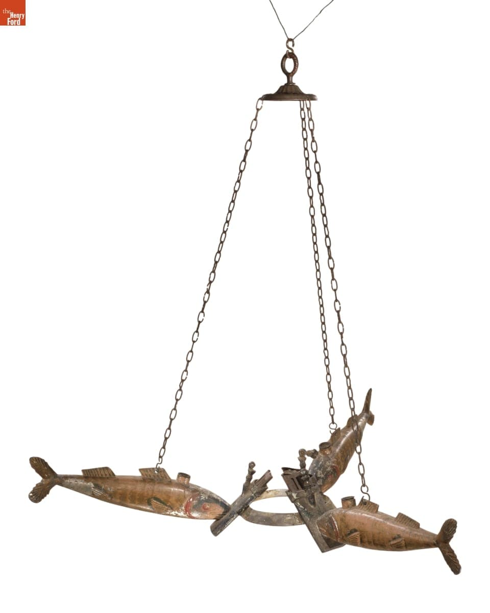 Fish Oil Chandelier, Patented 1836