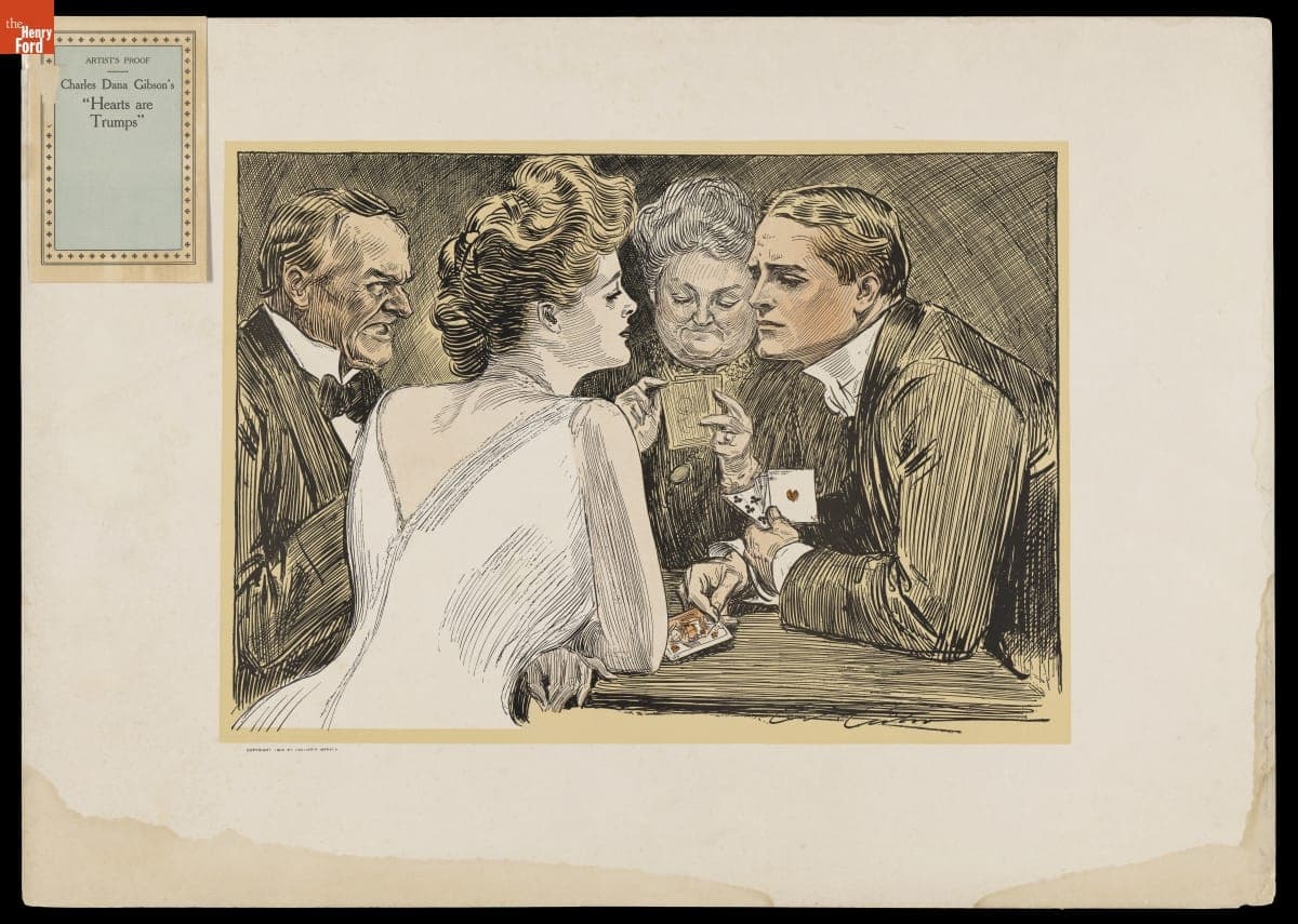 Engraving, "Hearts are Trumps," 1903
